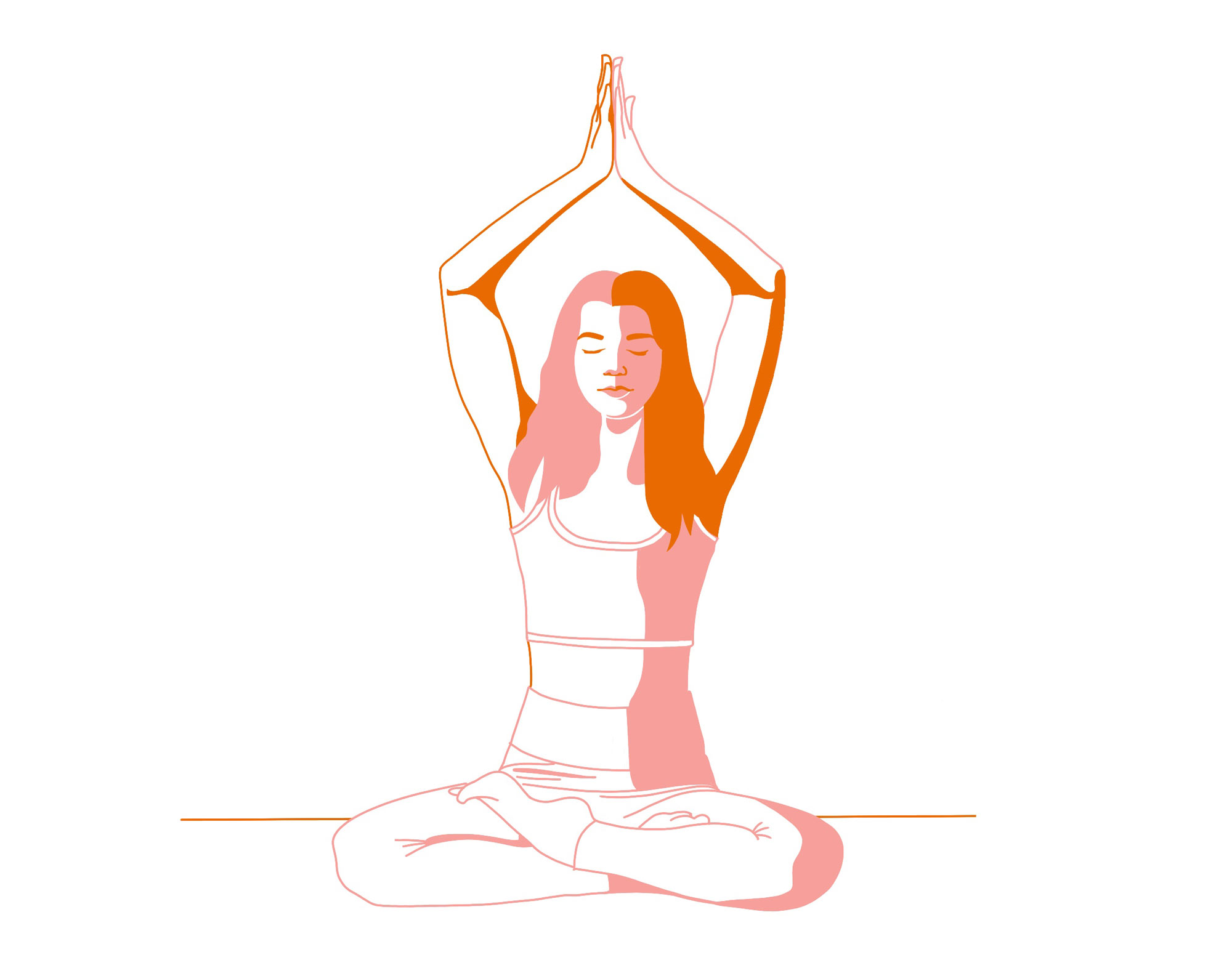 Illustration einer Frau, die eine Yogaübung macht