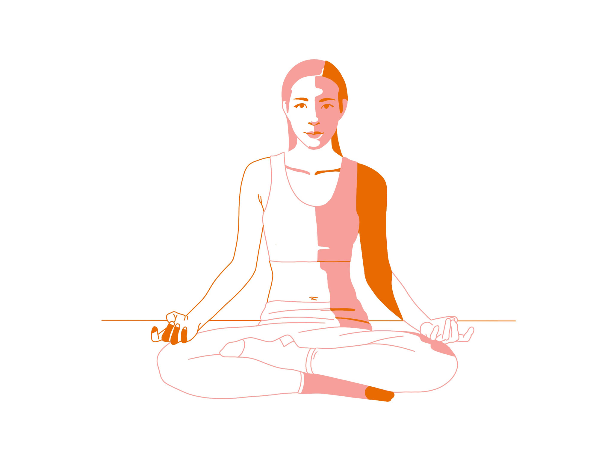 Illustration einer Frau, die eine Yogaübung macht